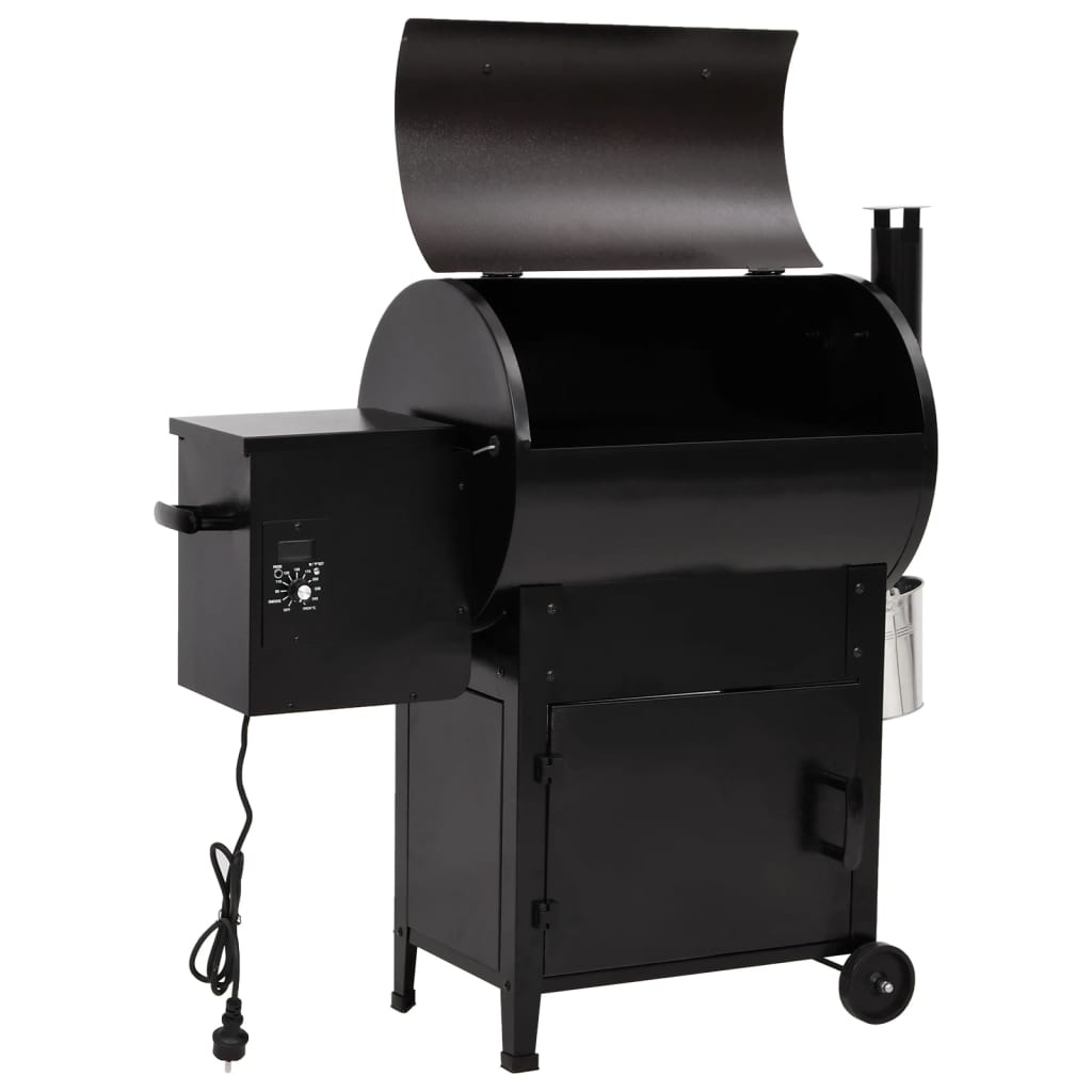 vidaXL Pelletbarbecue met schoorsteen 104 cm ijzer zwart