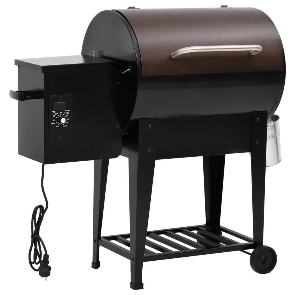 vidaXL Pelletbarbecue met bodemplaat 94 cm ijzer zwart