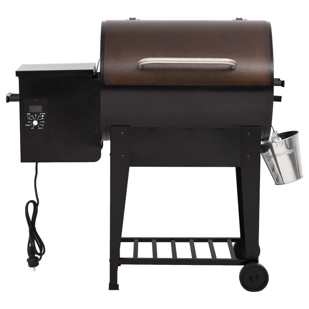 vidaXL Pelletbarbecue met bodemplaat 94 cm ijzer zwart