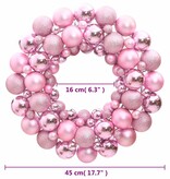 vidaXL Kerstkrans 45 cm polystyreen roze