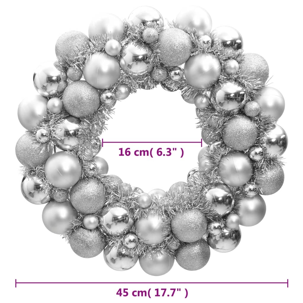 vidaXL Kerstkrans 45 cm polystyreen zilverkleurig