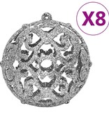 vidaXL 111-delige Kerstballenset polystyreen zilverkleurig