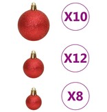 vidaXL 111-delige Kerstballenset polystyreen rood