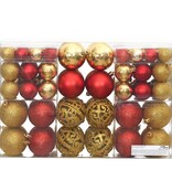 vidaXL Kerstballen 100 st 3/4/6 cm goudkleurig en wijnrood