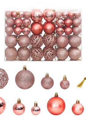 vidaXL Kerstballen 100 st 3/4/6 cm roze en rosé