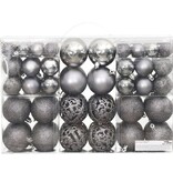 vidaXL Kerstballen 100 st 3/4/6 cm grijs