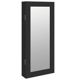vidaXL Sieradenkast met spiegel wandgemonteerd 30x8,5x67 cm zwart