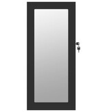 vidaXL Sieradenkast met spiegel wandgemonteerd 30x8,5x67 cm zwart