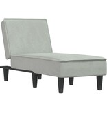 vidaXL Chaise longue fluweel lichtgrijs