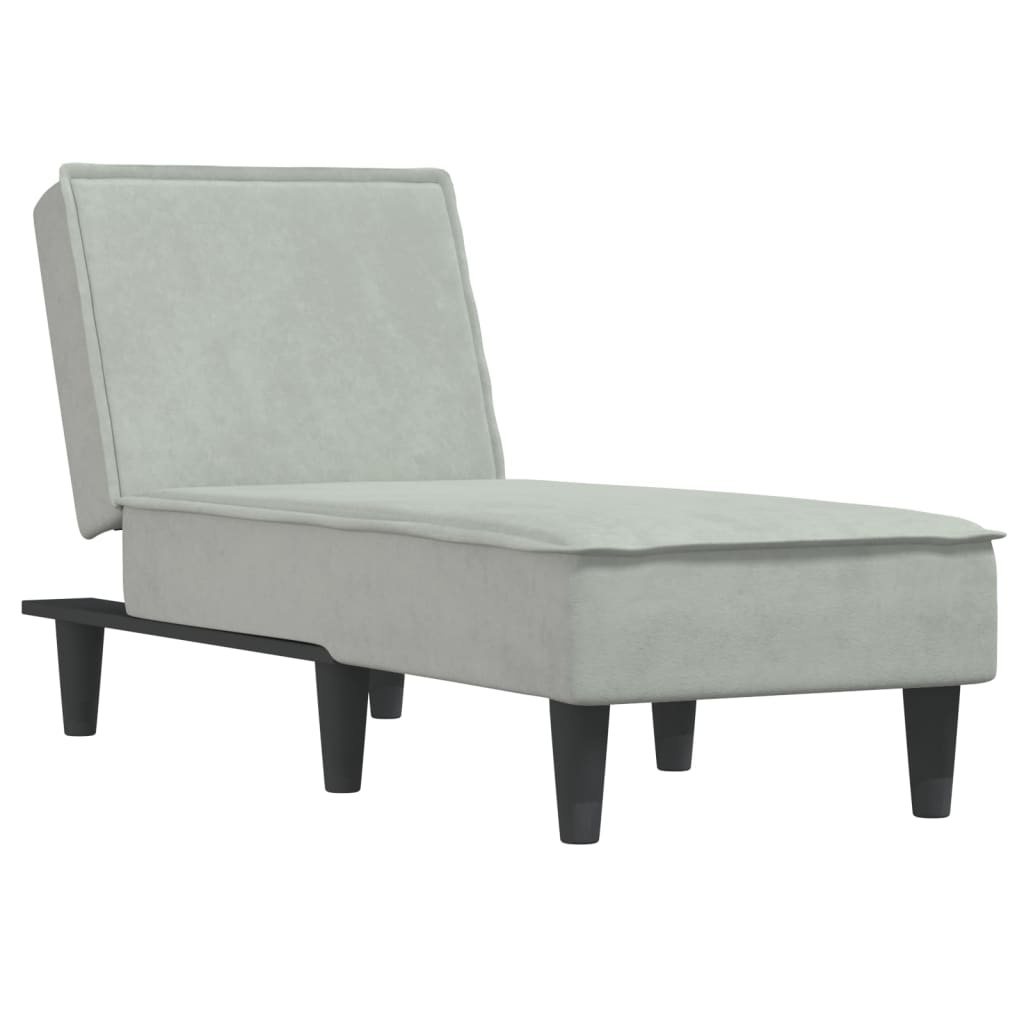 vidaXL Chaise longue fluweel lichtgrijs