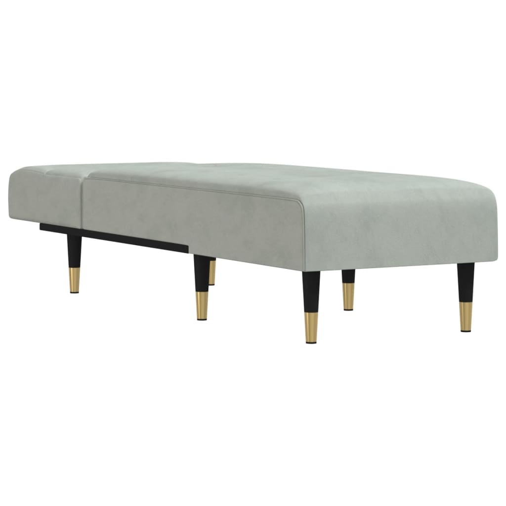 vidaXL Chaise longue fluweel lichtgrijs