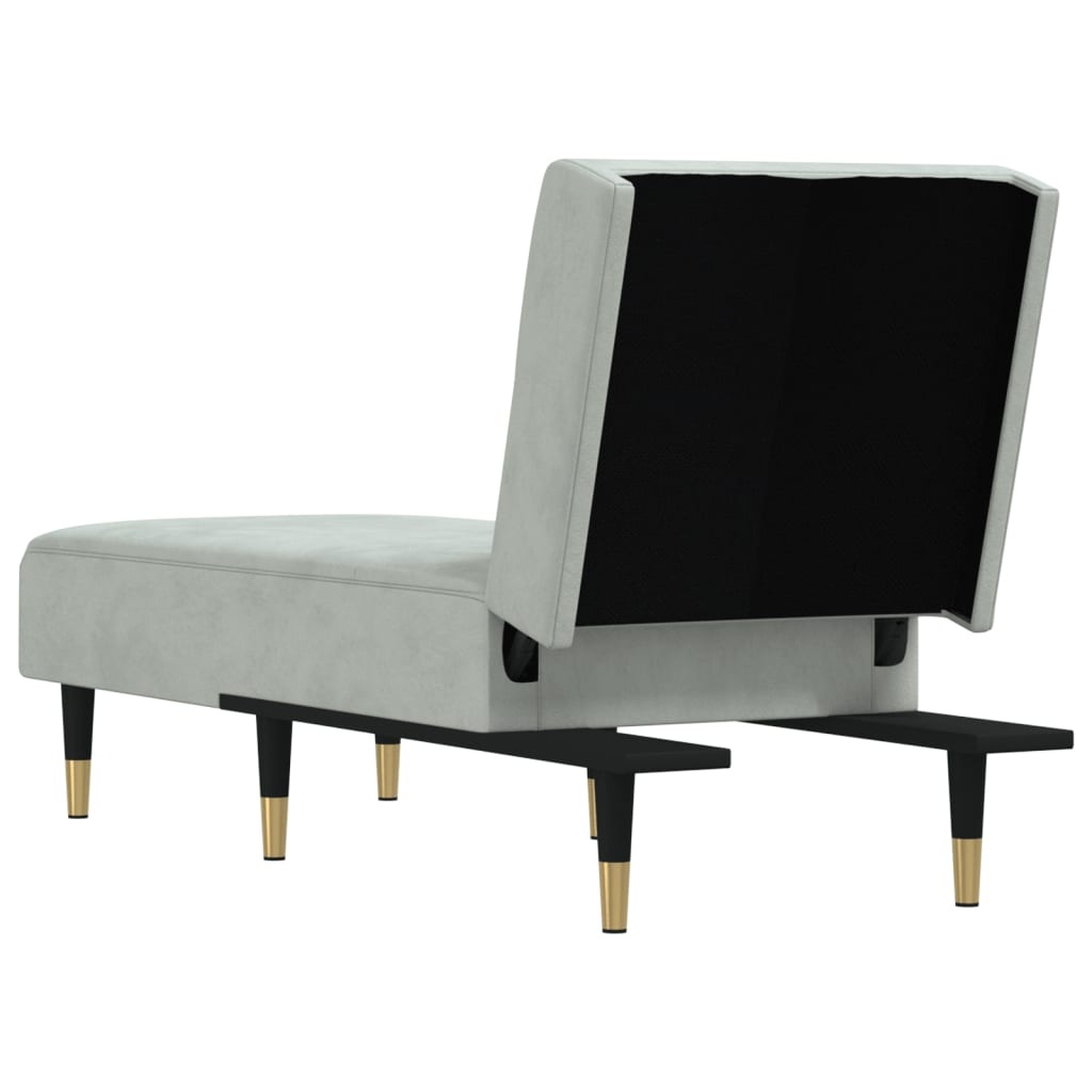 vidaXL Chaise longue fluweel lichtgrijs