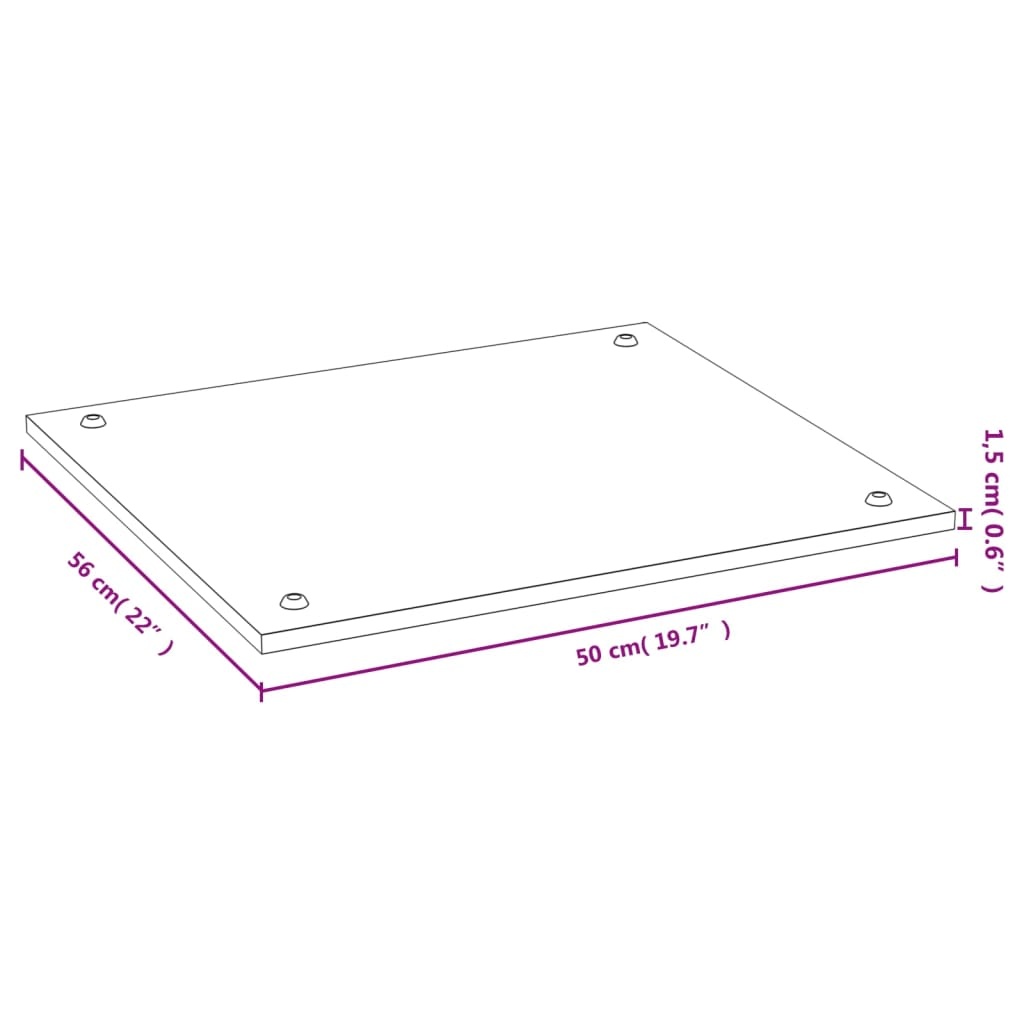 vidaXL Kookplaatafdekking 50x56x1,5 cm bamboe