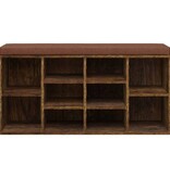 vidaXL Schoenenbank 103x30x48 cm bewerkt hout gerookt eikenkleurig