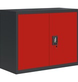 vidaXL Archiefkast 90x40x70 cm staal antracietkleurig en rood