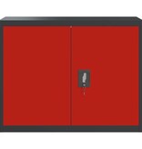 vidaXL Archiefkast 90x40x70 cm staal antracietkleurig en rood