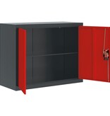 vidaXL Archiefkast 90x40x70 cm staal antracietkleurig en rood