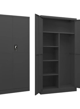 Lockerkast 90x40x180 cm staal antracietkleurig