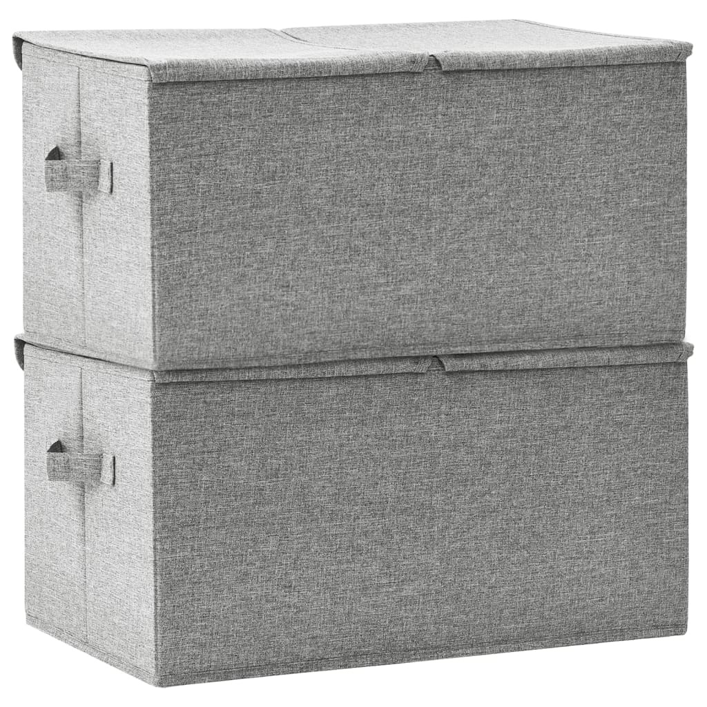 vidaXL Opbergboxen 2 st 50x30x25 cm stof grijs