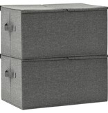 vidaXL Opbergboxen 2 st 50x30x25 cm stof antracietkleurig