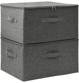 vidaXL Opbergboxen 2 st 43x34x23 cm stof antracietkleurig