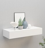 vidaXL Wandschap met lade 60x23,5x10 cm MDF wit