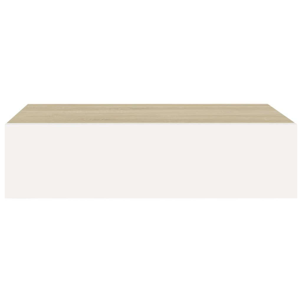 vidaXL Wandschappen 2 st met lade 40x23,5x10 cm MDF eikenkleurig en wit