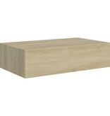 vidaXL Wandschap met lade 40x23,5x10 cm MDF eikenkleurig