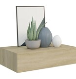 vidaXL Wandschap met lade 40x23,5x10 cm MDF eikenkleurig