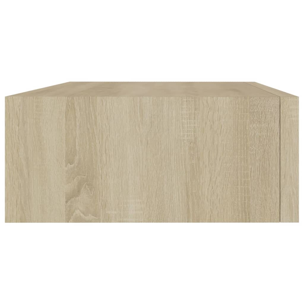 vidaXL Wandschap met lade 40x23,5x10 cm MDF eikenkleurig