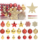 vidaXL 108-delige Kerstballenset goud en rood