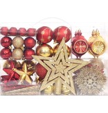 vidaXL 108-delige Kerstballenset goud en rood