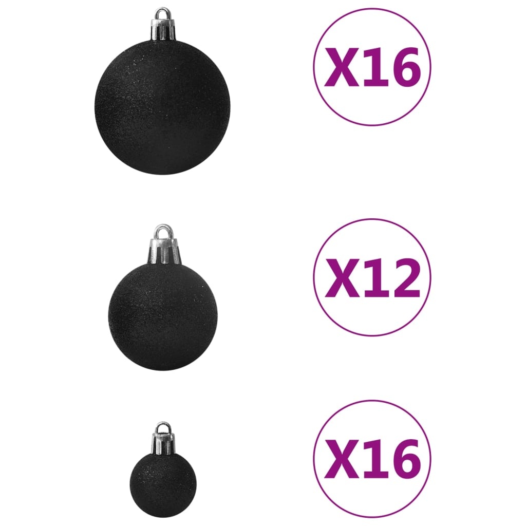 vidaXL 100-delige Kerstballenset zwart