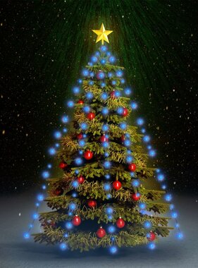 Kerstboomverlichting met 180 LED's blauw net 180 cm