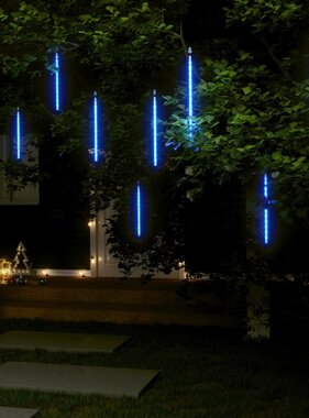 vidaXL Meteoorlichten 8 st 192 LED's binnen/buiten 30 cm blauw
