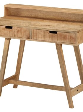 vidaXL Bureau 100x45x90 cm massief ruw mangohout