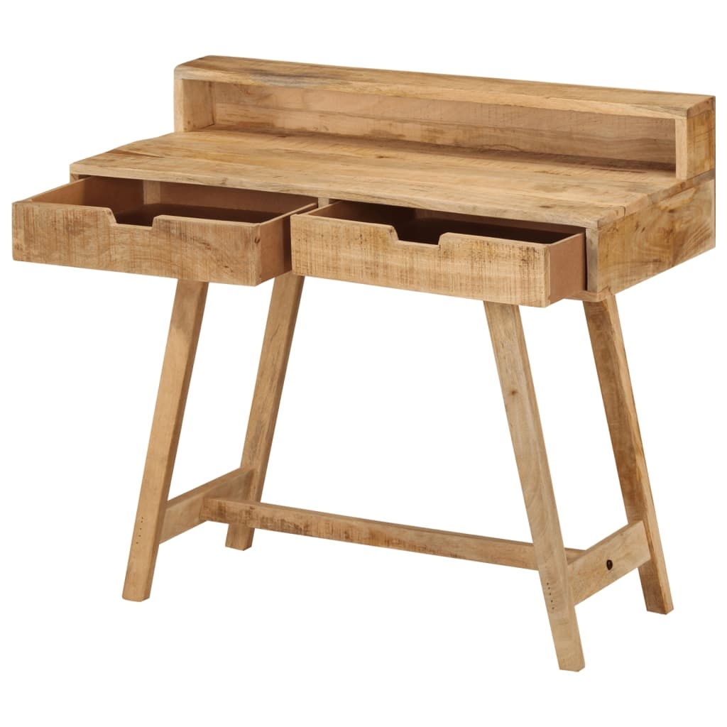 vidaXL Bureau 100x45x90 cm massief ruw mangohout