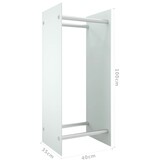 Haardhoutrek 40x35x100 cm gehard glas wit