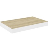 vidaXL Wandschappen zwevend 2 st 50x23x3,8 cm MDF eikenkleurig en wit