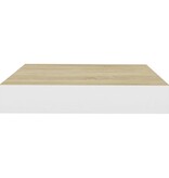 vidaXL Wandschap zwevend 23x23,5x3,8 cm MDF eikenkleurig en wit