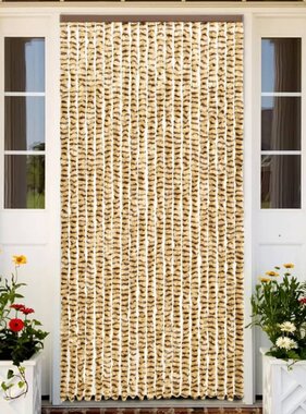 vidaXL Vliegengordijn 90x220 cm chenille beige en bruin