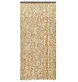 vidaXL Vliegengordijn 90x220 cm chenille beige en bruin