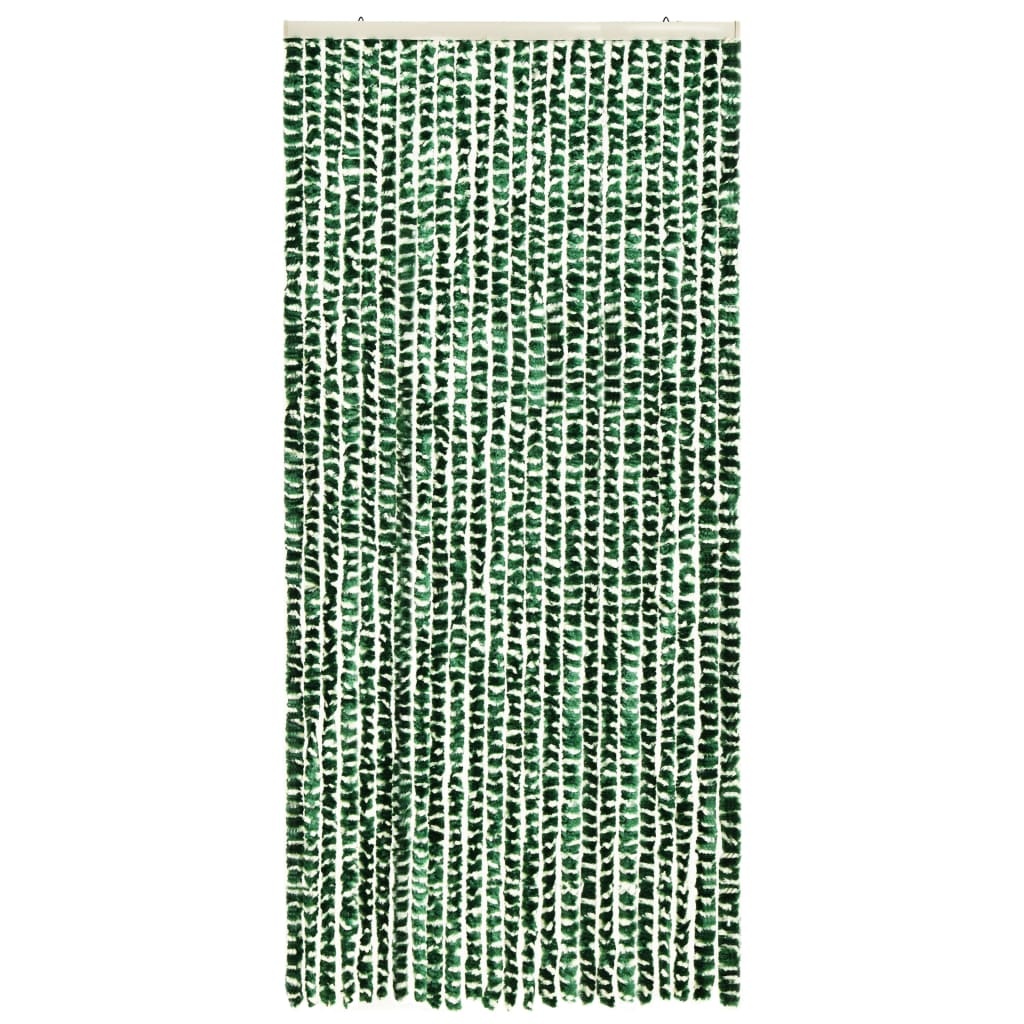 vidaXL Vliegengordijn 100x220 cm chenille groen en wit