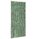 vidaXL Vliegengordijn 100x220 cm chenille groen en wit