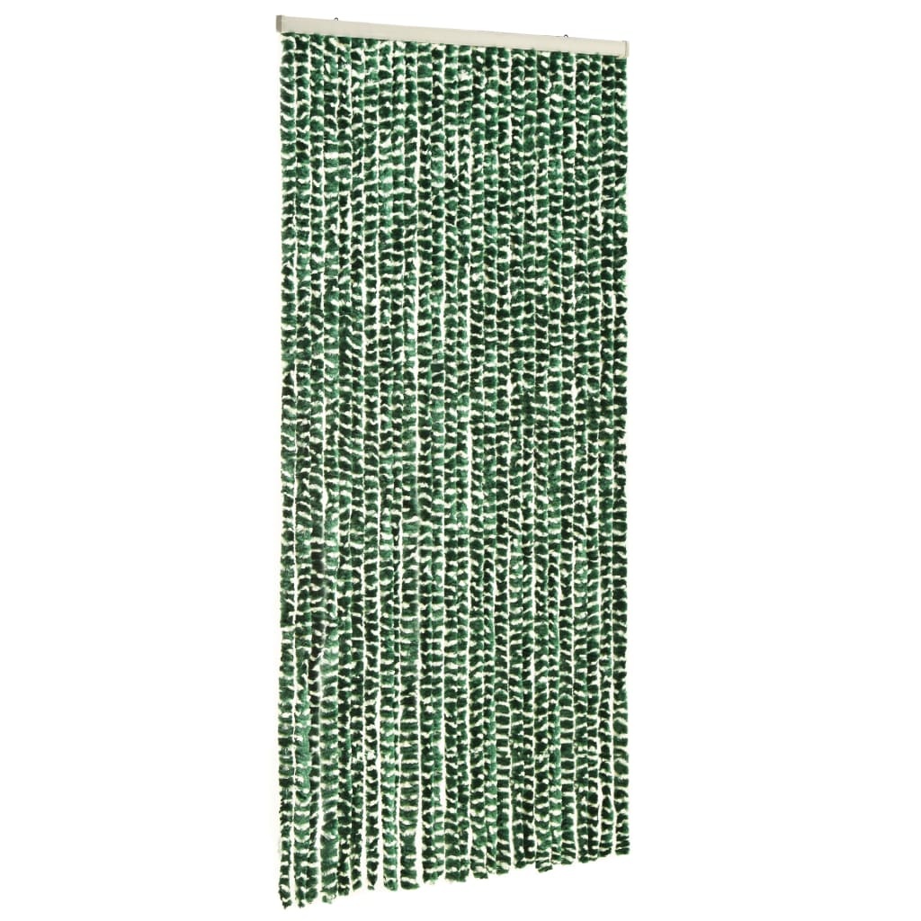 vidaXL Vliegengordijn 100x220 cm chenille groen en wit