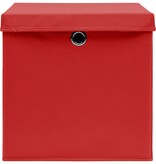 Opbergboxen met deksels 4 st 28x28x28 cm rood