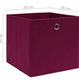 vidaXL Opbergboxen 10 st 28x28x28 cm nonwoven stof donkerrood