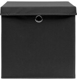 vidaXL Opbergboxen met deksels 10 st 28x28x28 cm zwart