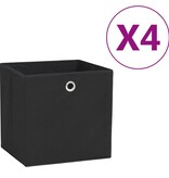 vidaXL Opbergboxen 4 st 28x28x28 cm nonwoven stof zwart