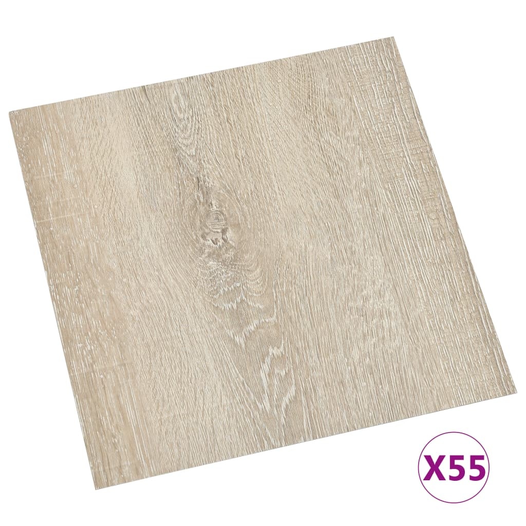 vidaXL Vloerplanken zelfklevend 55 st 5,11 m² PVC beige